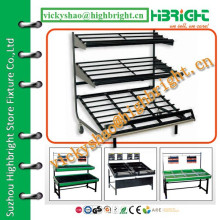 three tiers steel wire vegetable and fruit pallet rack